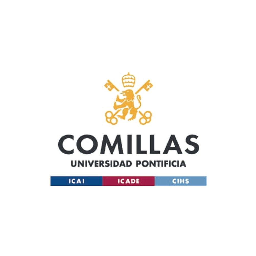 Logotipo de la Universidad Pontificia Comillas, y logotipo de navarro.health