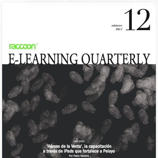 Portada del número 12 de E-learning Quarterly, y Pablo hablando en un atril